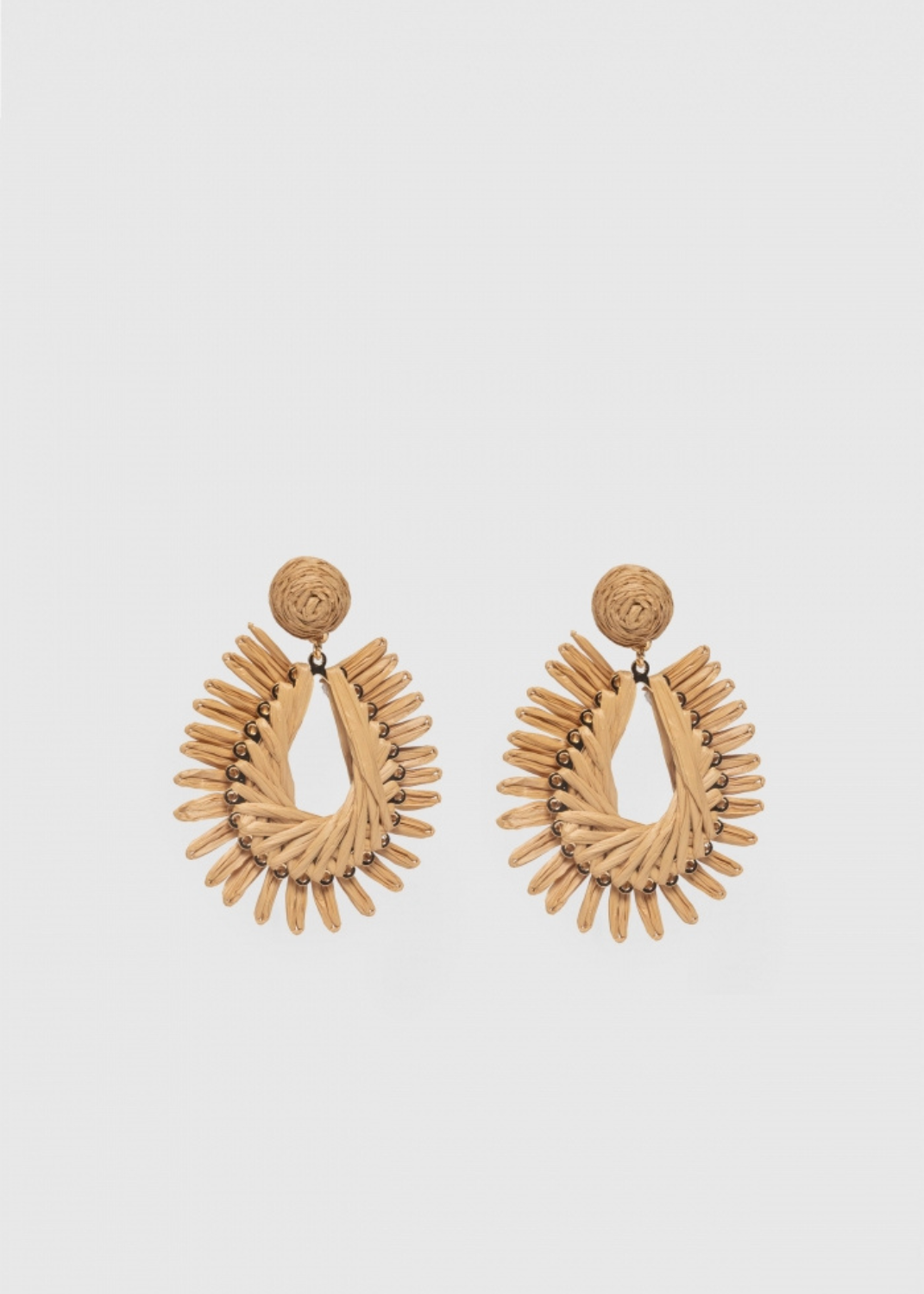 PENDIENTES ARMONIAS RAFIA CAMEL