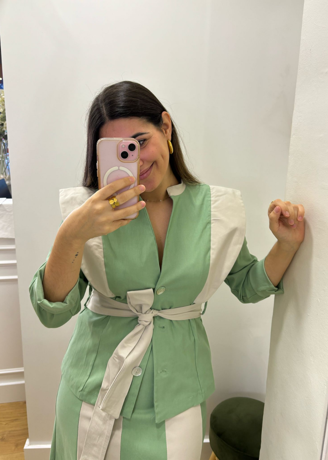 Chaqueta Verde Hombrera