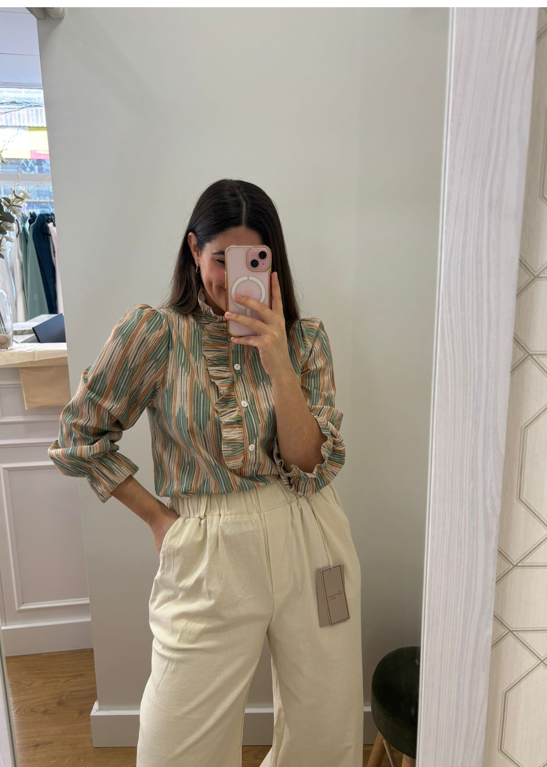 Camisa Volante Estampado.