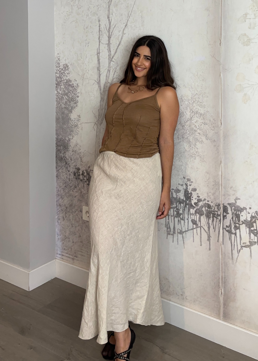 Falda Lino Beige