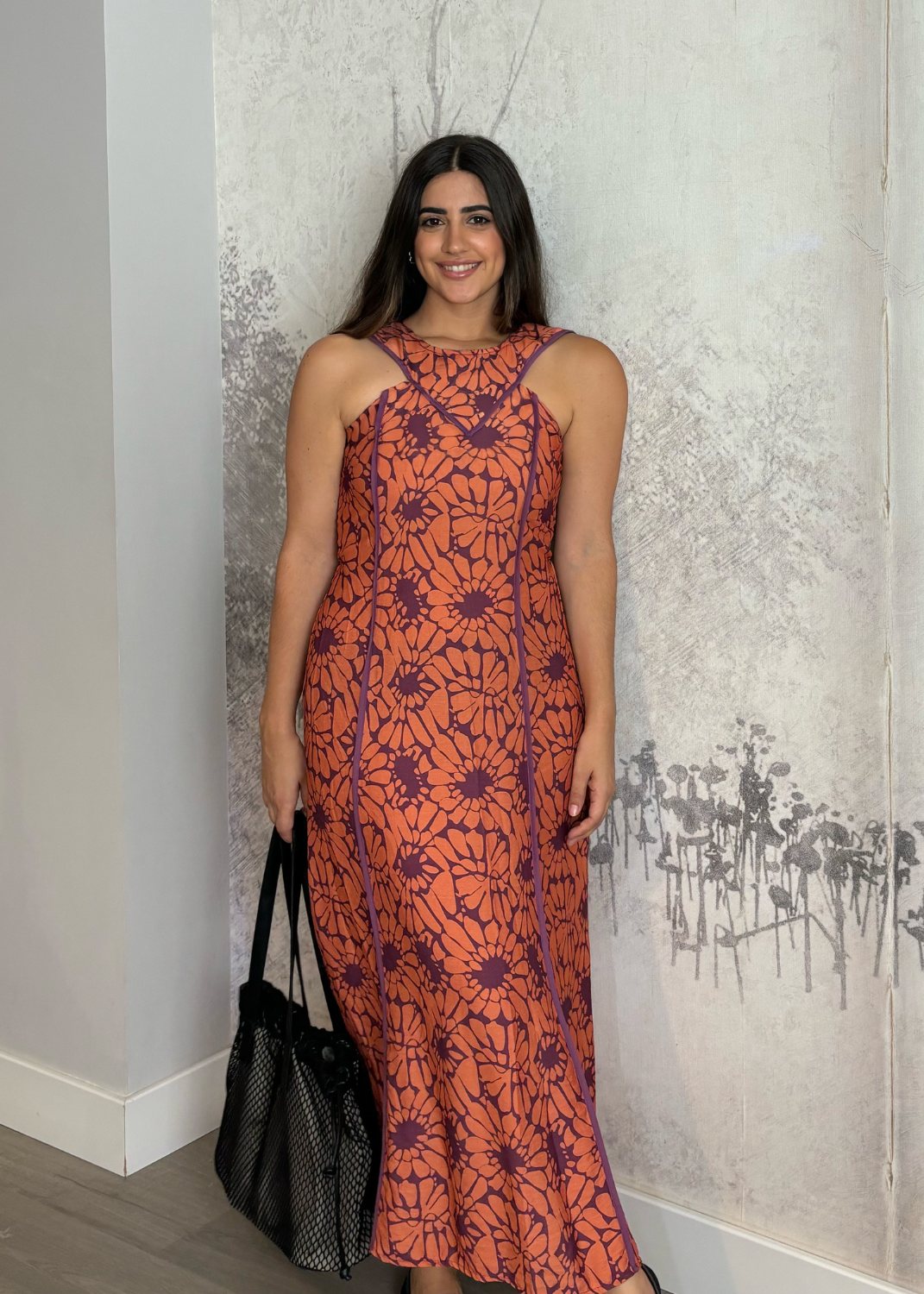 Vestido Pico Estampado.