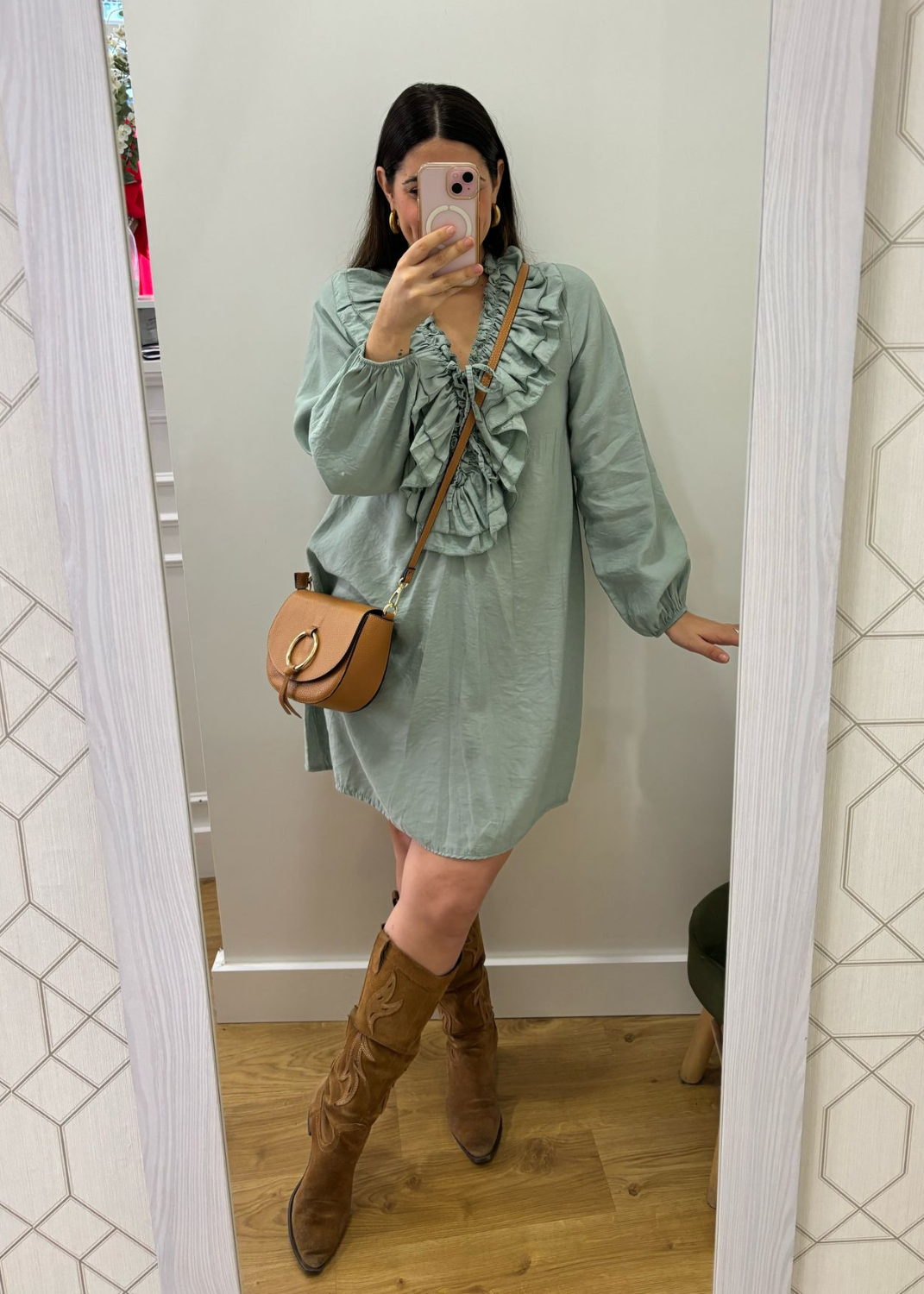 Vestido boho VERDE AGUA