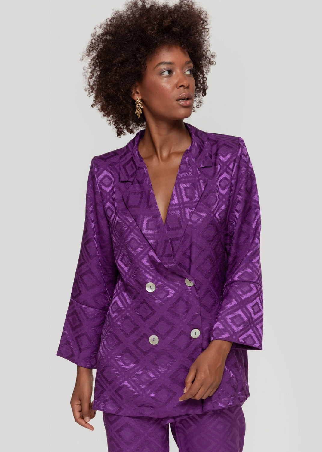 Traje Purple Geométricos